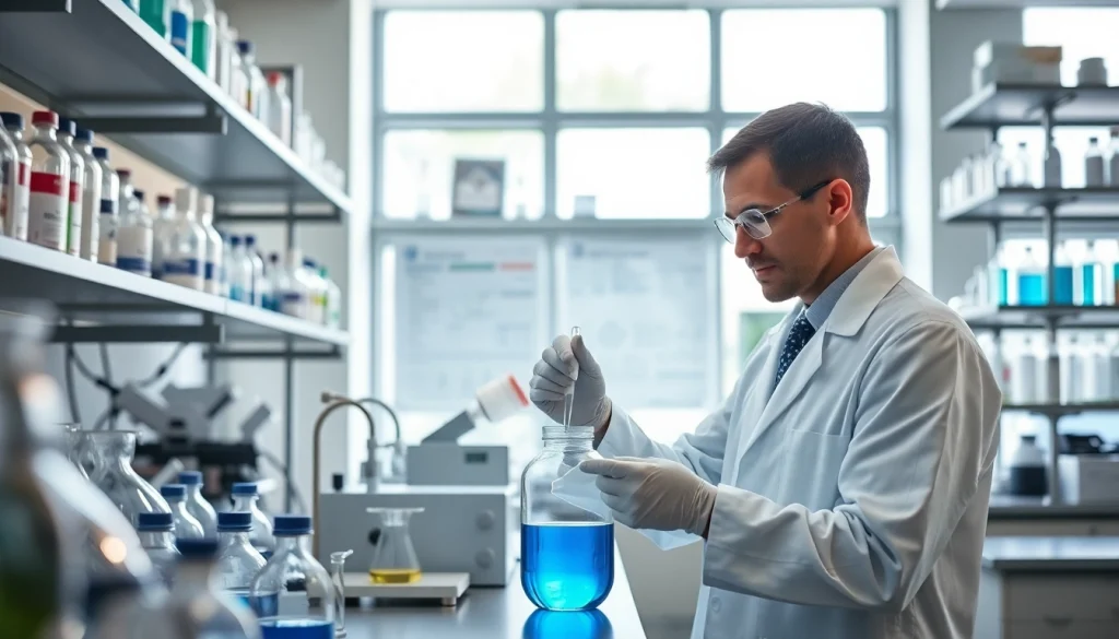 Researcher studying Retatrutide in a laboratory, showcasing expertise and dedication to science.