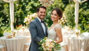 Celebrate your special day at the Best Wedding Venue Jacksonville, showcasing a joyful couple amidst beautiful decorations.