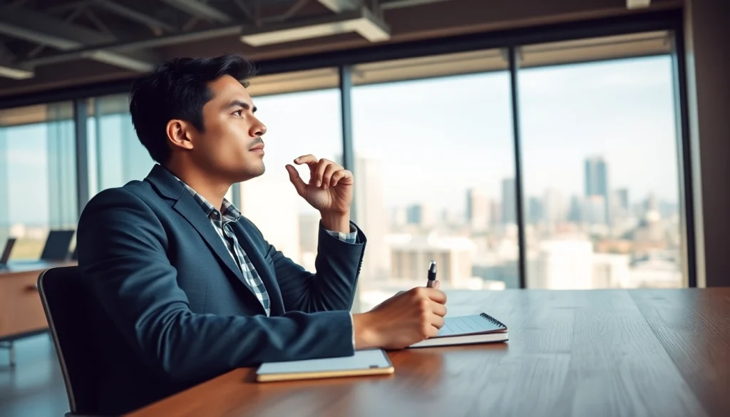 Visualizing an ideal career with a focused professional in a modern office.