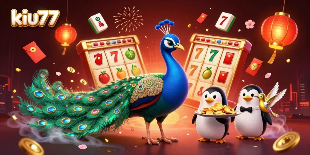 Experience exhilarating wins with kiu77 as majestic characters celebrate in a vibrant casino atmosphere.