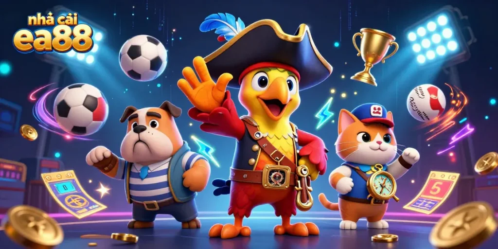 Experience thrilling adventures at nhà cái ea88 with dynamic gaming action and vibrant cartoon characters.