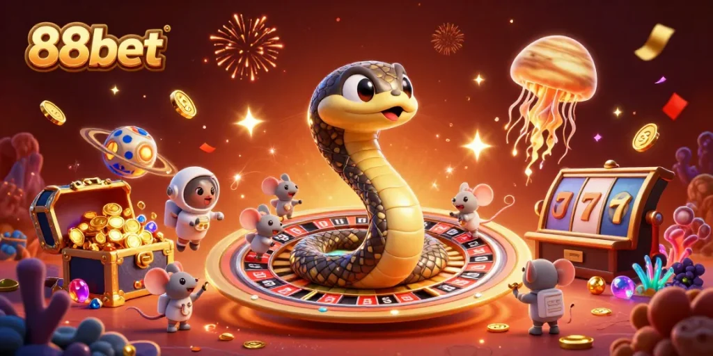Experience excitement with 88bet as astronaut mice bet on a cosmic roulette wheel.