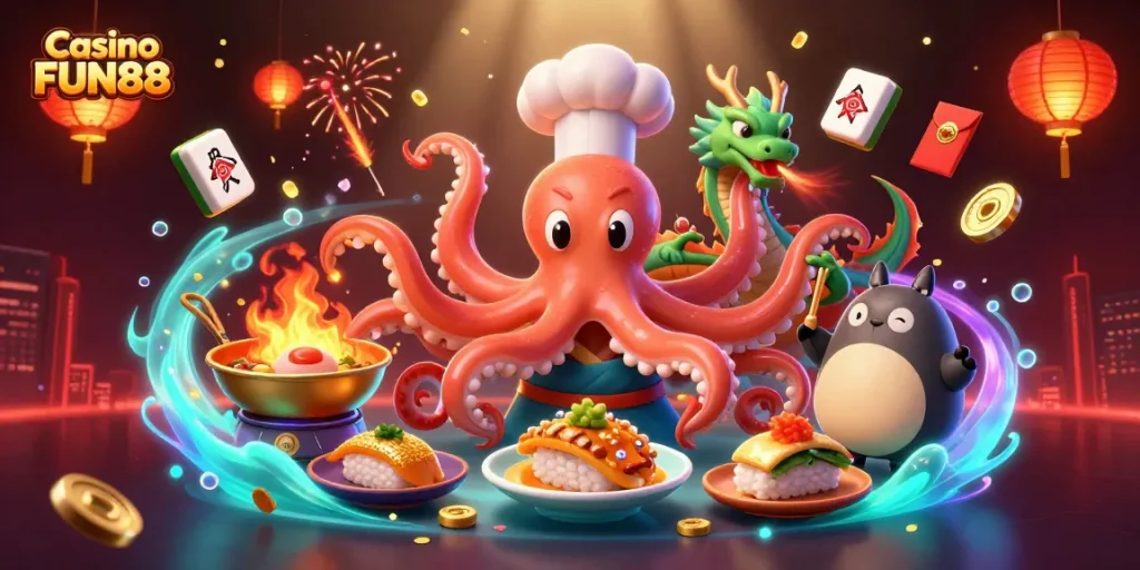 Engage in thrilling gameplay at Casino FUN88 with vibrant characters and rich casino elements.
