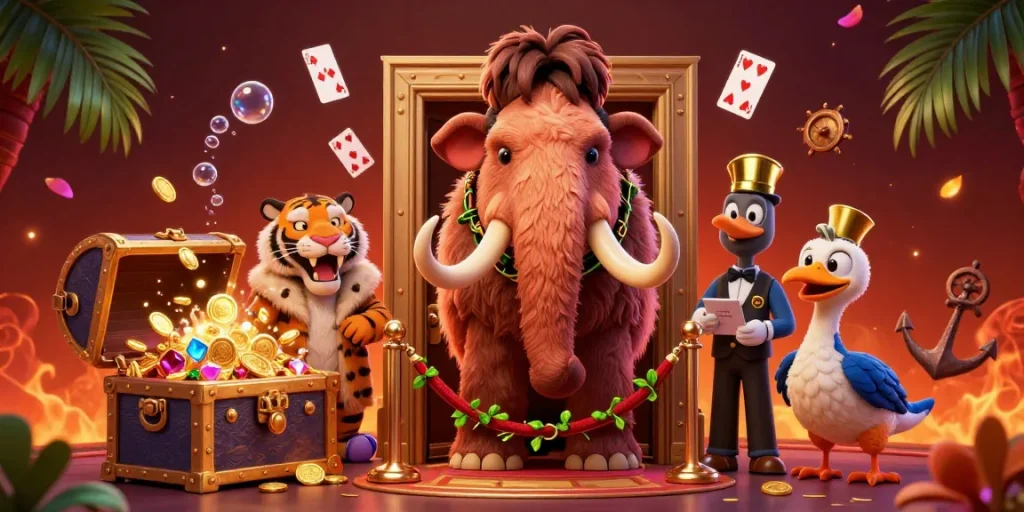 Xoilac TV showcases thrilling casino adventures with vibrant 3D characters in a colorful gaming environment.