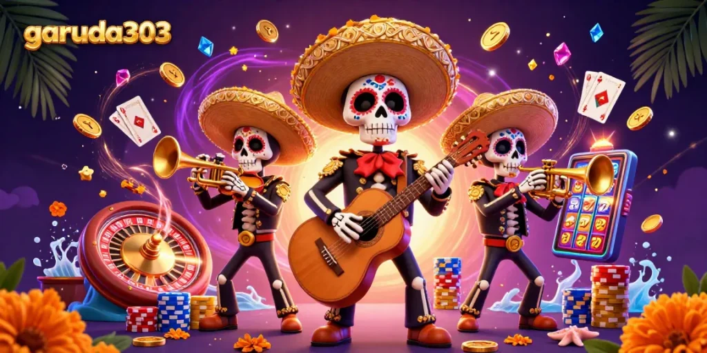 Experience winning moments with garuda303 as a vibrant mariachi band brings the casino alive.